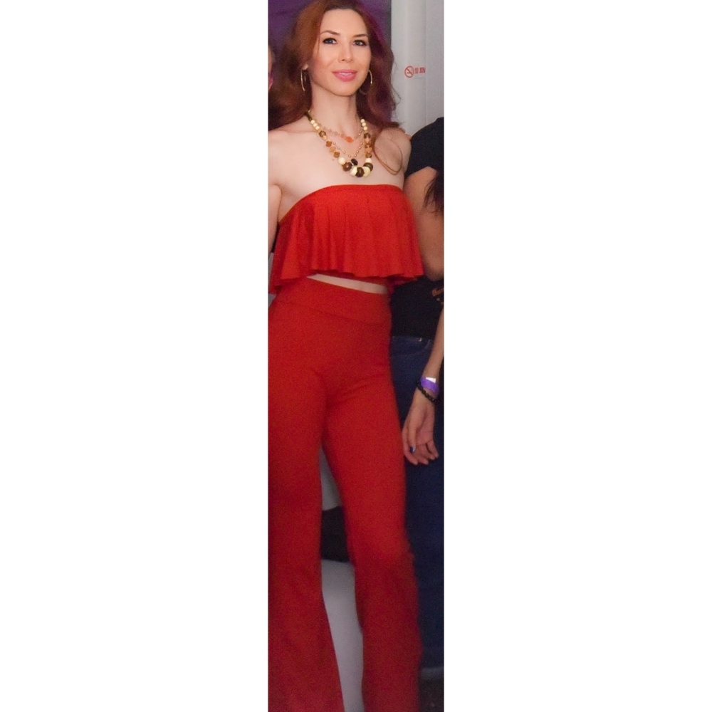 Women's Top and Pants Aria Clothing in Orange